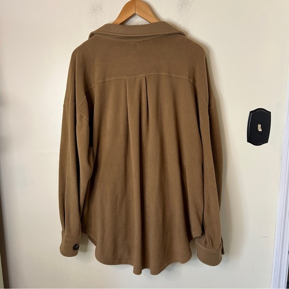 La Miel Camel Sunshine Oversized Fleece Shacket Jacket Size L - Picture 7 of 9